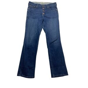 Ariat size 31 short high rise straight Real Denim Jeans Blue Stitching cowgirl r